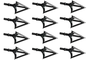 JIANZD 3 Blades Hunting Broadhead 100 Grain Archery Arrow Screw-in Arrow Heads Arrow Tips Compatible with Traditional Bows and Compound Bow