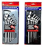 6 Piece Metric + 5 Piece SAE/Inch Flexible Hex Key Wrench Set | Rotates 180 Degrees| Works Like L-Key and Allen Wrench Set |