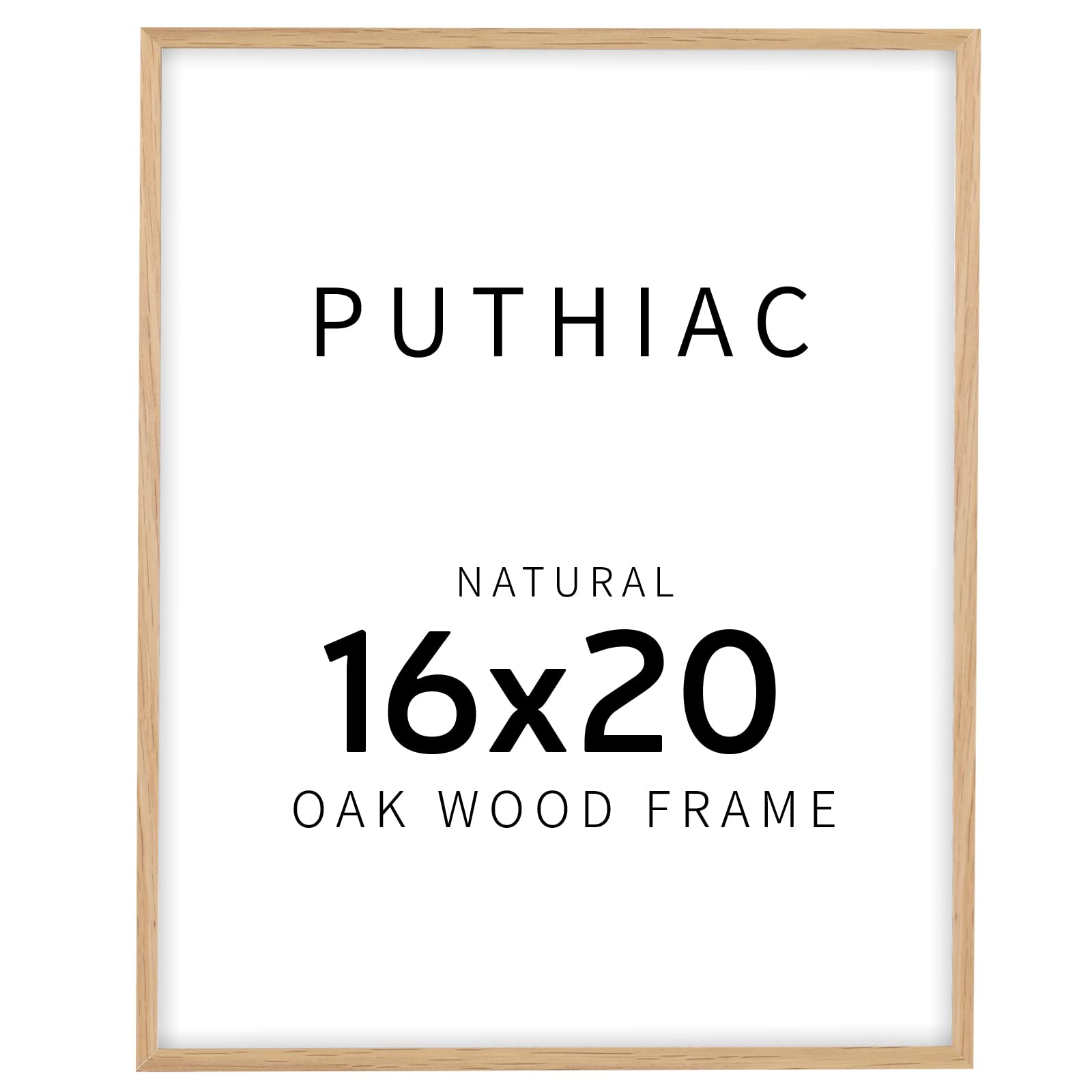 Photo 1 of 16x20 Picture Frames for Wall - Minimalist 16x20 Oak Wood Frames, 16"x20" Picture Frame Wood, Natural Solid Wooden Picture Frames for Wall Art Photo and Prints(1 Pack, Beige)