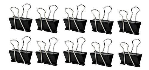 Q-Connect 42mm Foldback Clip, Black (Pack of 10)