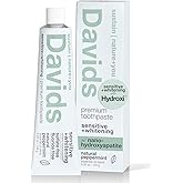 Davids Fluoride Free Nano Hydroxyapatite Toothpaste for Remineralizing Enamel & Sensitive Relief, Whitening, Antiplaque, SLS 