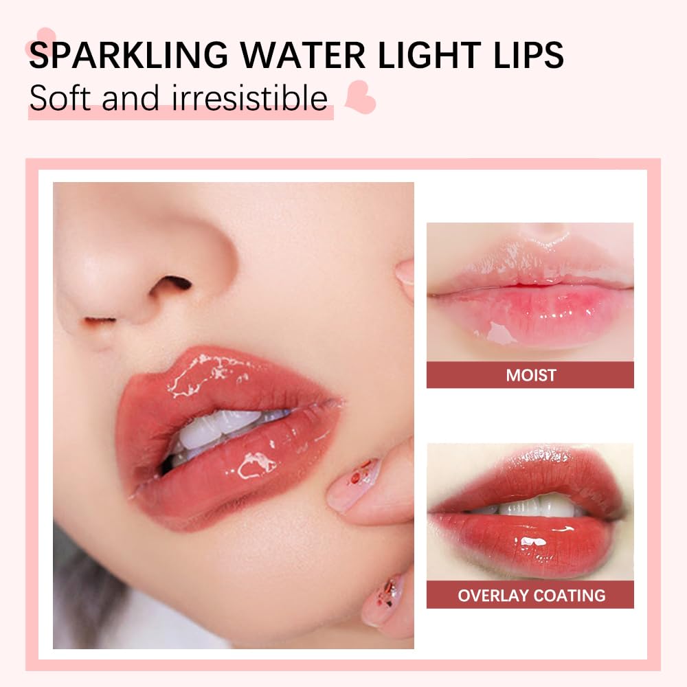 Hydrating Lip Glow Oil, Moisturizing Lip Plumper Gloss, Transparent Plumping Lip Gloss, Lip Oil, Lip Balm for Lip Care and Dry Lips