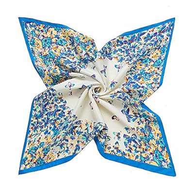 23.6" x 23.6" Silk Feeling Formal Square Neck Scarf Head Hair Wraps for Women Girls Ladies 23.6" x 23.6" Silk Feeling Formal Square Neck Scarf Head Hair Wraps for Women Girls Ladies