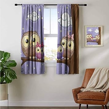 Amazon Com Renteriadecor Kids Curtain Rods Cartoon Style Owl Bird
