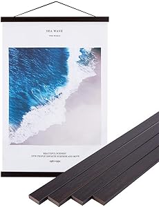 Benjia 36x24 36x48 36x12 Poster Frame, Magnetic Light Wood Wooden Frame Hanger for Photo Picutre Canvas Artwork Art Print Wall Hanging (1 Pack, 36", Walnut)