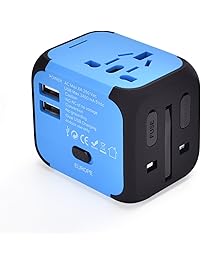 International Travel Adapter and Converters Universal Power Outlet Plug 2 USB Wall Charger Worldwide All in One AC Outlet Plugs for European US EU UK AU 160 Countries
