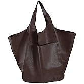 KlaOYer Oversized Leather Tote Bag Huge Capacity Work Hobo Pu Leather Bucket Purse And Handbag Large Soft Travel Shopping Bag