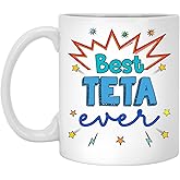 GordonDesign Best Teta Ever Mug, Teta Coffe Mug, Birthday Gifts For Teta, Men, Husband, Father's Day Gift For Teta, Teta Gifts, Best Teta Gifts From Daughter, Son, Wife, Kids 11oz, White