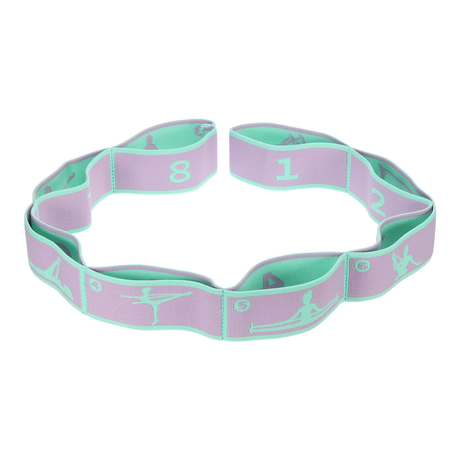 PATIKIL Exercise Bands, 33.5 Inch Yoga Stretching Strap Latin Elastic Bands for Physical Dance Stretch Pilates Resistance Bands for Working Out, Green/Purple