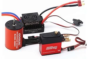 YEKIM Motor Combo Set 3650 4300KV Motor 60A Brushless ESC 25kg Servo w/ 25T Servo Arm for 1/10 RC Car Off-Road Truck