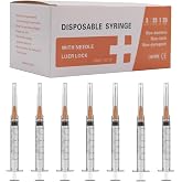 25 Gauge 1 inch Needle with Syringe(30 Pack) , 3ml Luer Lock Disposable Syringes with Needle ,Individually Wrapped