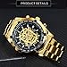 Caluxe Men's Skull Watch Skeleton Automatic Mechanical Wrist Watch Self Winding with Stainless Steel Band