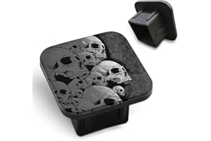Zaueky Skull Heap Rubber Hitch Covers Black and White Skull Human Skeleton Halloween Funny Creative Thriller Trailer Hitch Co