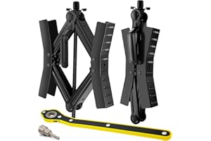 SIVIAS Camper RV Wheel Chock Stabilizer, Heavy Duty Tire Locking Chock RV Camper Accessories with Wrench, Anti-Move X Shape Wheel Chocks for Travel Trailers - Pair