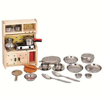 Buy Sunny Cute Wooden Stand With Steel Kitchen Vessels Online At