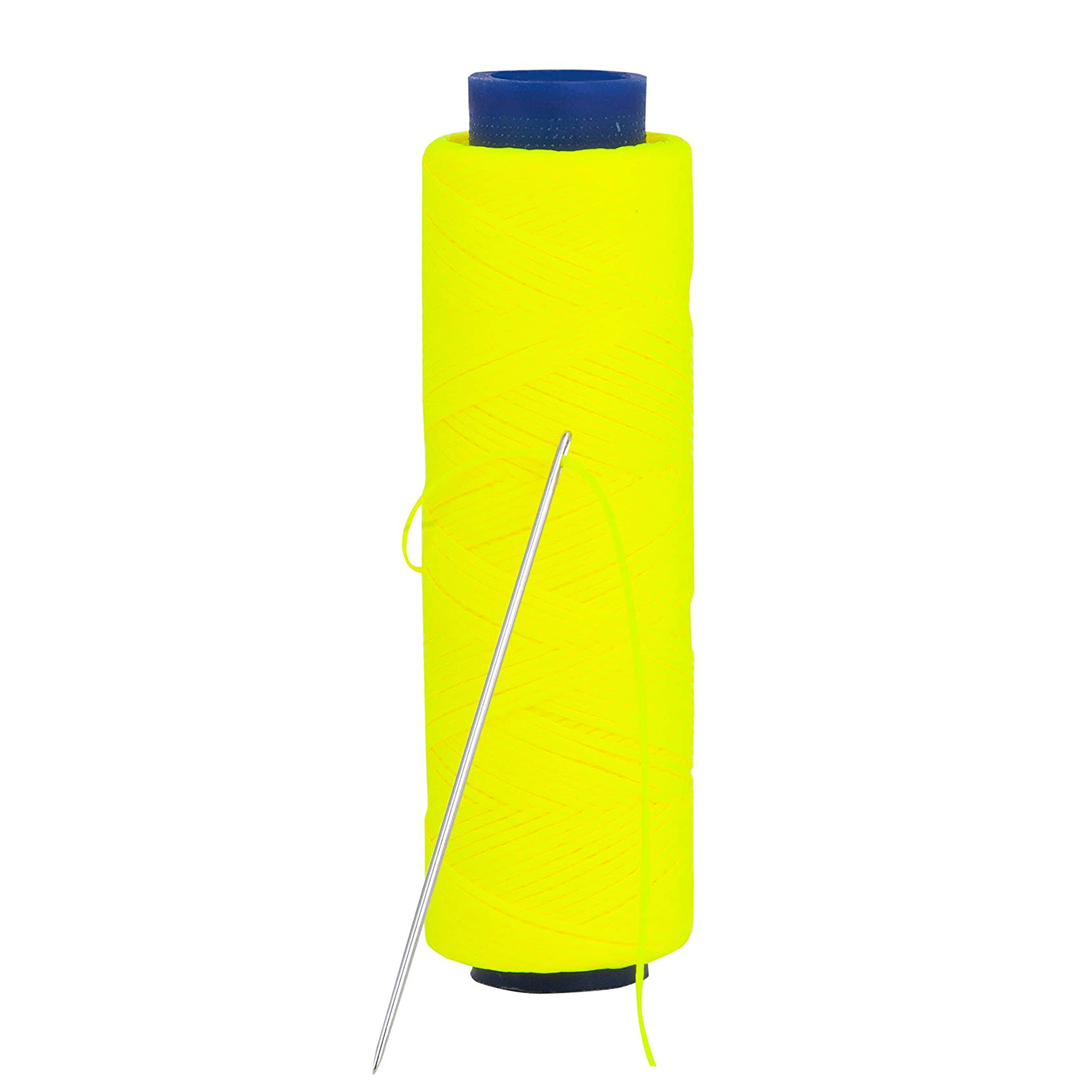 Shelver Waxed Thread, Strong Thread for Leather, Upholstery, Shoe, Bag, incl. Needle (Colour: NEON Yellow)