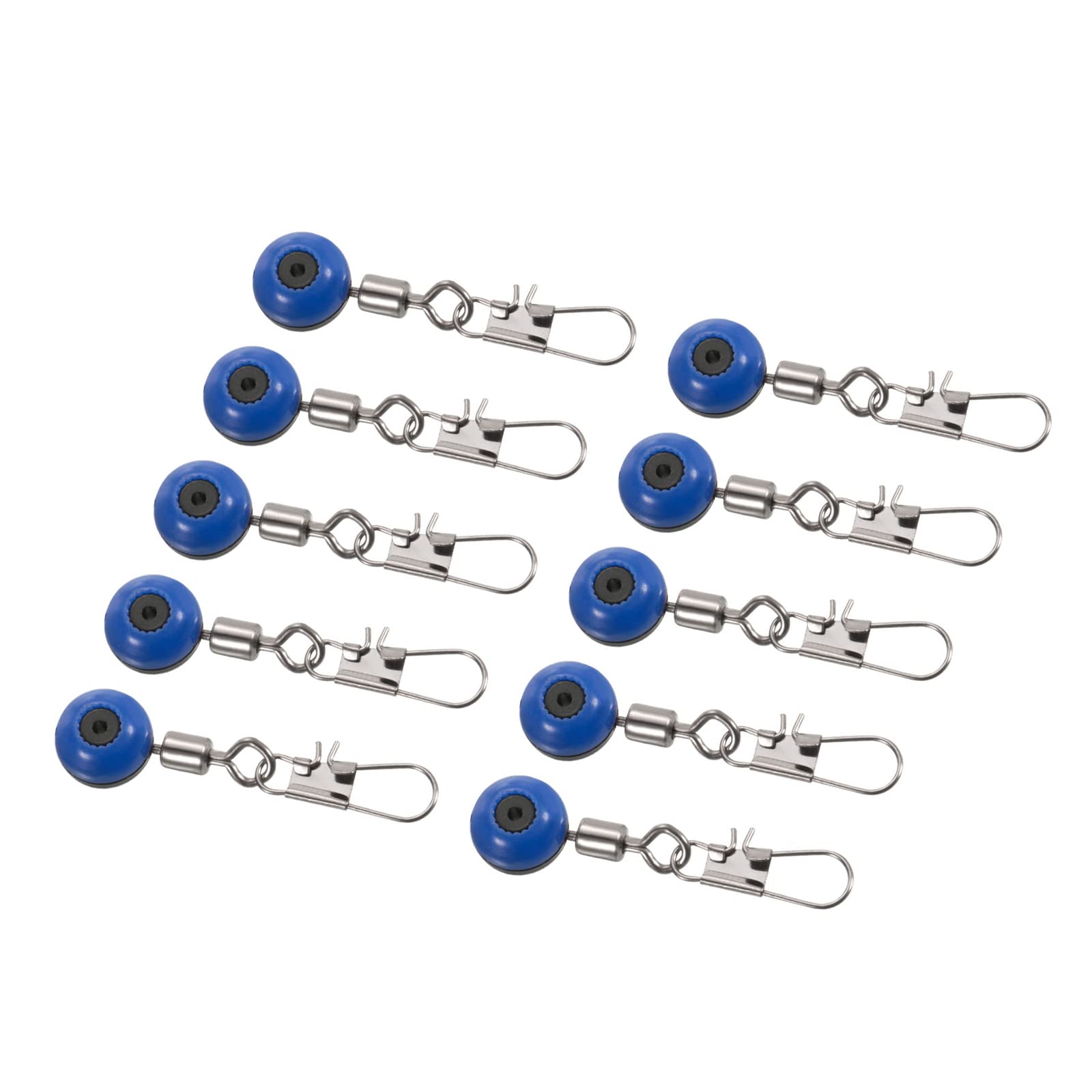 PATIKIL Fishing Line Sinker Slides 26LBS Load Capacity, 60 Pack Float Connector Rolling Swivels with Interlock Snaps for Fishing, Blue