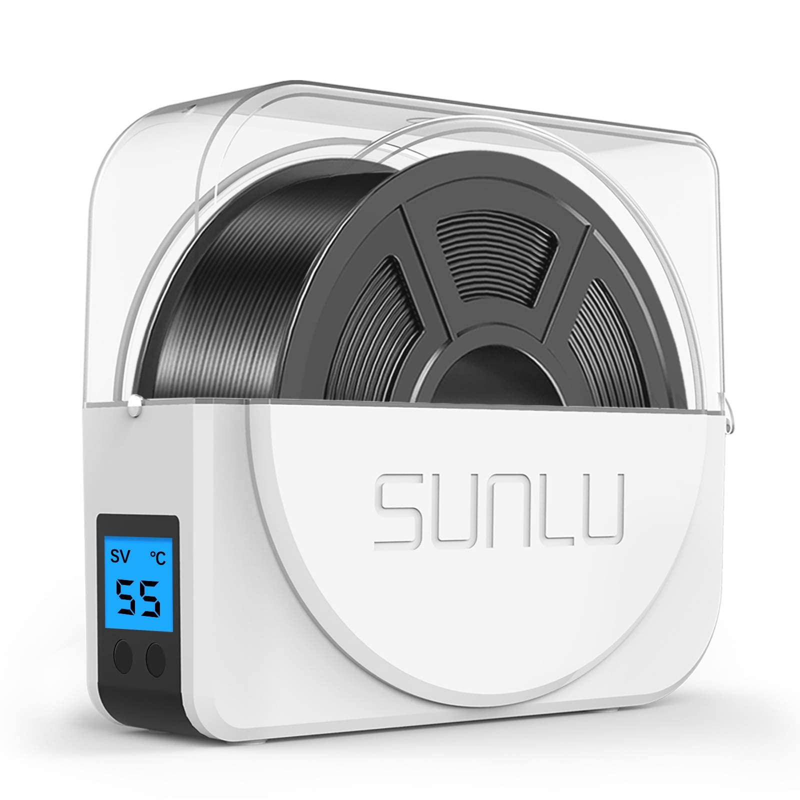 SUNLU Official Filament Dryer S1 PLUS with Fan, Moisture-Free Filament Dryer Box for 3D Printer Filament, Easy to Use and Portable FilaDryer, PLA PETG ABS Nylon TPU 3D Filament Dryer SUNLU S1, (White)