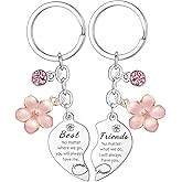 2 Pcs Best Friend Keychain for Women Friendship Matching Keychain for Best Friend Jewelry Gifts for Women Friend Sisters Besties Christmas Birthday Present Friendship Jewellery