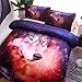 A Nice Night Galaxy Wolf Printed Comforter Set