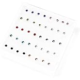 10-20 Pairs Cubic Zirconia Plastic Stud Earrings for Sensitive Ears 2-6mm Cubic Zirconia for Women Girls Silicone Post Stud Earrings Earrings Set…