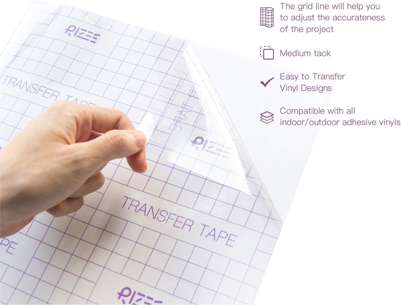 Transfer Tape Roll for Vinyl 12×240 Inch Standard Grid Perfect for Silhouette Cameo, Cricut Cutter by RIZEE: Kitchen & Dining