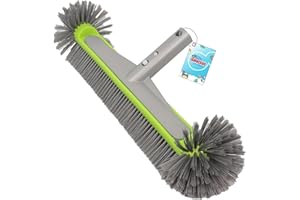 Pool Brush Head/Round Ends,17''Pool Brushes for Cleans Pool Walls, Reinforced Aluminium Back Brush,7 Rows Premium Nylon Brist