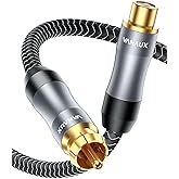 VANAUX Subwoofer Extension Cable, Male to Female Coaxial Cable, RCA Digital Audio Cord Gold-Plated with Braided Jacket for Home Theater, TV, Amplifier, Speaker(10ft/3m)