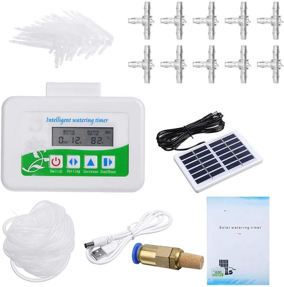 Amazon Com Dgknj Hose Faucet Water Timer 45pcs Solar Intelligent Watering Timer Automatic Irrigation With 10m Hose Solar Panel For Garden Yard Lawn Greenhouse Color White Size One Size
