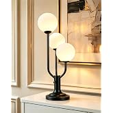 ACOHOOK Globe Black Table Lamp for Bedroom Gift Dimmable G9 Bulbs Included | Modern Round Ball Lamp Nightstand Desk Lamp Ambient Warmwhite Bedside Lamps for Living Room Dining Party Home Office Decor