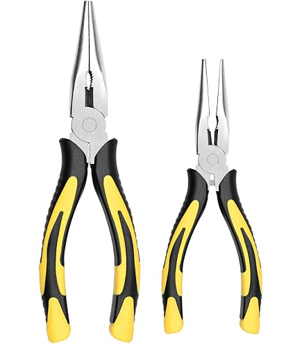 VEVOR 2-Piece Needle Nose Pliers Set - 8 Inch & 6 Inch, Carbon Steel, TPR Handles For DIY, Jewelry, Repair - View #6