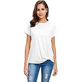 Womens Cotton T-Shirts Casual Short Sleeve Loose Fitting Tunic Basic Tee Tops