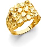 14k Yellow Gold Nugget Men's Ring