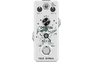 AFOT Polyphonic Octave Guitar Pedal, Digital Octave Mini Pedal,3 Modes Octave Shifter with Top/Both/Bottom Selection, Compact & Practical Aluminum Build, True Bypass for Electric Guitar