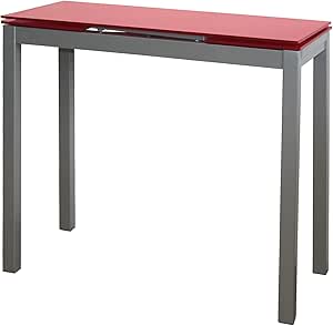 MOMMA HOME Mesa de Cocina Extensible - Modelo Novi - Color Rojo/Plata