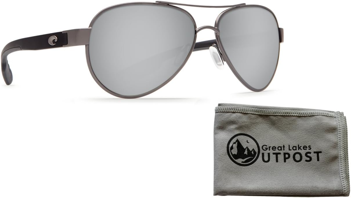 Costa Loreto Copper Silver 580P Gunmetal w/Black Temples Frame Sunglasses Bundle with Cloth