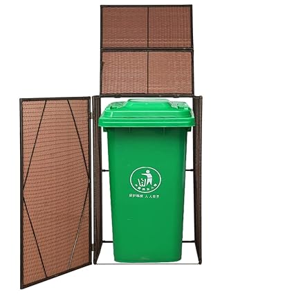 Festnight- Mülltonnenbox für 1 Tonne/ 2 Tonnen Mülltonnen Verkleidung für Garten Poly Rattan