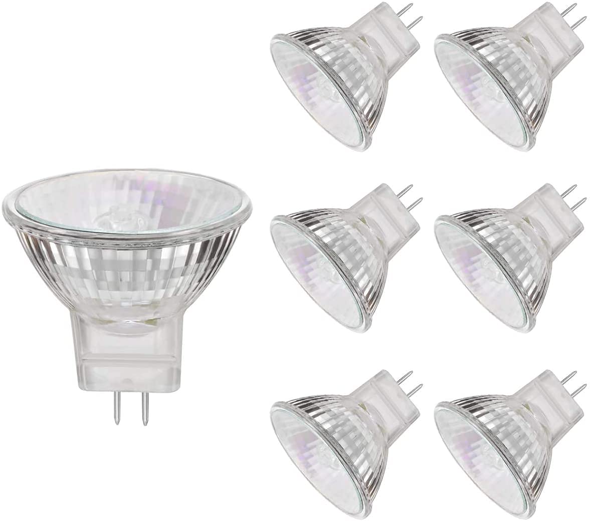 VINBE MR11 Halogen Light Bulbs, 35W 12V MR11 GU4 Halogen Spot Bulbs Lamp, Warm White,Pack of 6