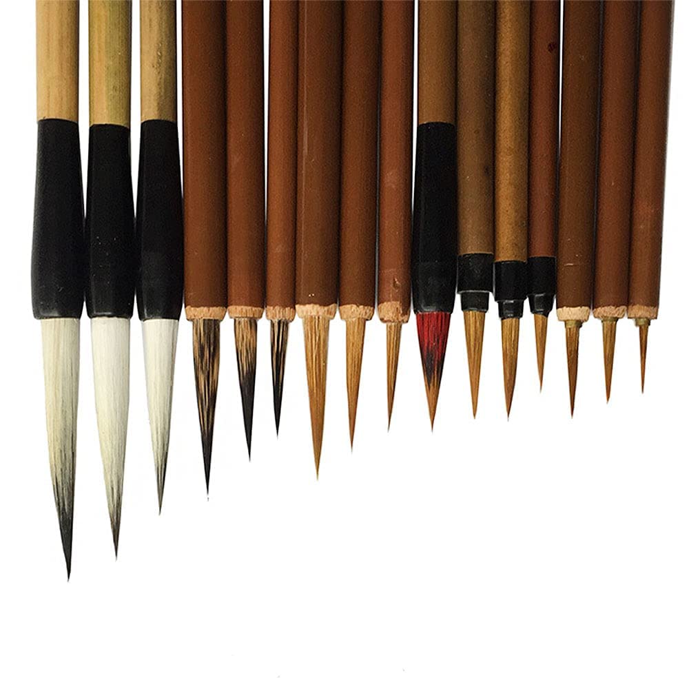 CENPEK 16Pcs-set Excellent Chinese Calligraphy Brush Kanji Japanese Sumi Drawing Brush