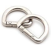 Loosco Metal D-Rings, 10 PCS Spring Opening Purse Making Clip Key Ring Holder