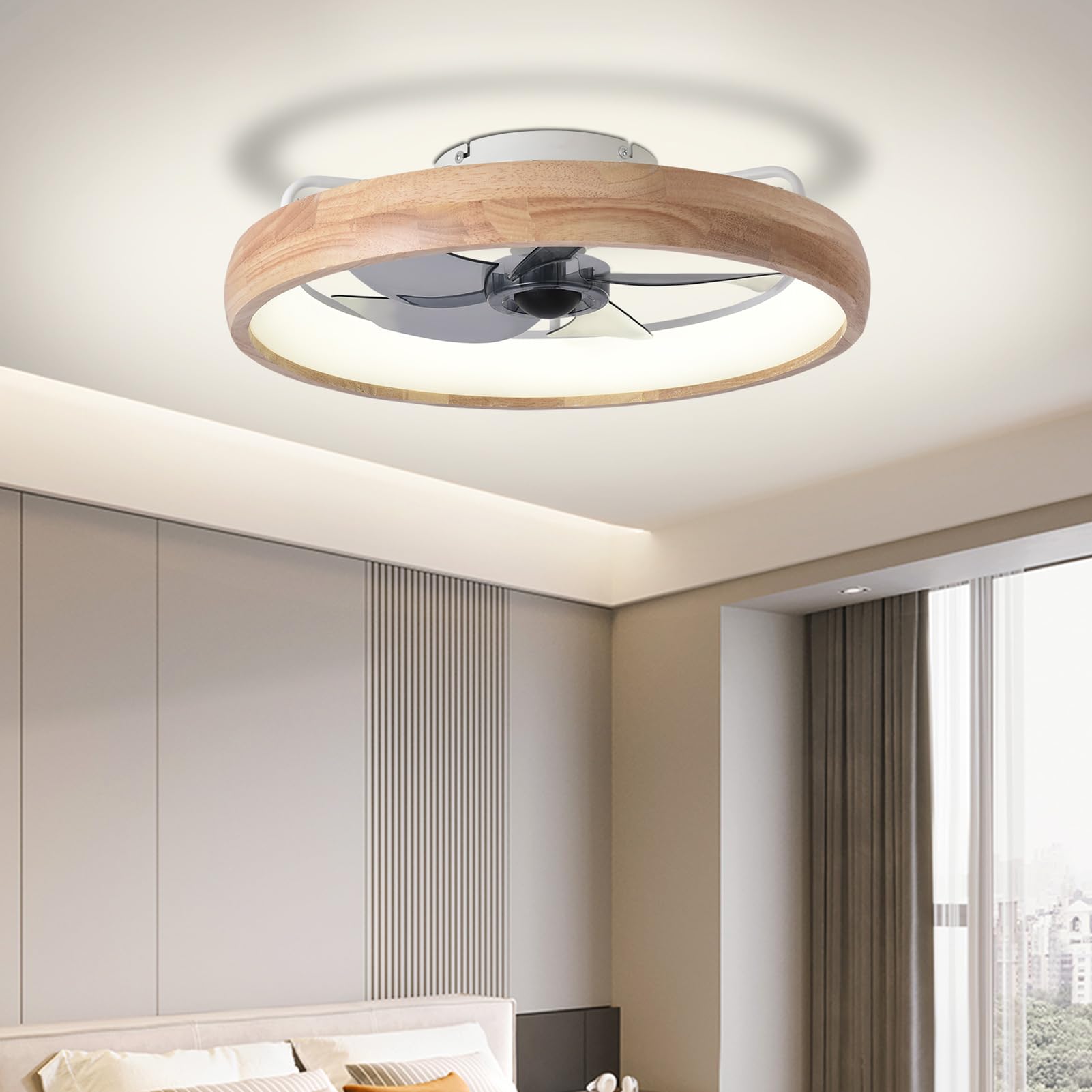 WenineStar 20” Ceiling Fan with Light, Dimmable