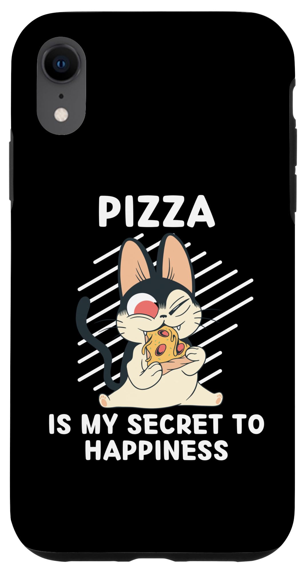 iPhone XR Cute Cat Pizza Is My Secret To Happiness Cat Case