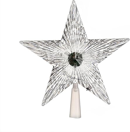 Stella Albero Di Natale Luminosa.Jiayuane Albero Di Natale In Plastica Stella Superiore Ornamento Natalizio Stella Luminosa A Cinque Punte Star Christmas Lights Amazon It Casa E Cucina
