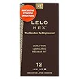 LELO HEX Respect XL, Extra Large Condoms with Increased Strength, Lubricated XL Condoms Large for Men, 2.28-Inch/58mm Diameter (12 Pack)