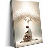 Jesus Hugging Woman Canvas Wall Art Christian Jesus and Women Prayer Wall Decor Pictures Religious Healing Embrace Poster Print for Bedroom Living Room Church Home Decoration 12x16in
