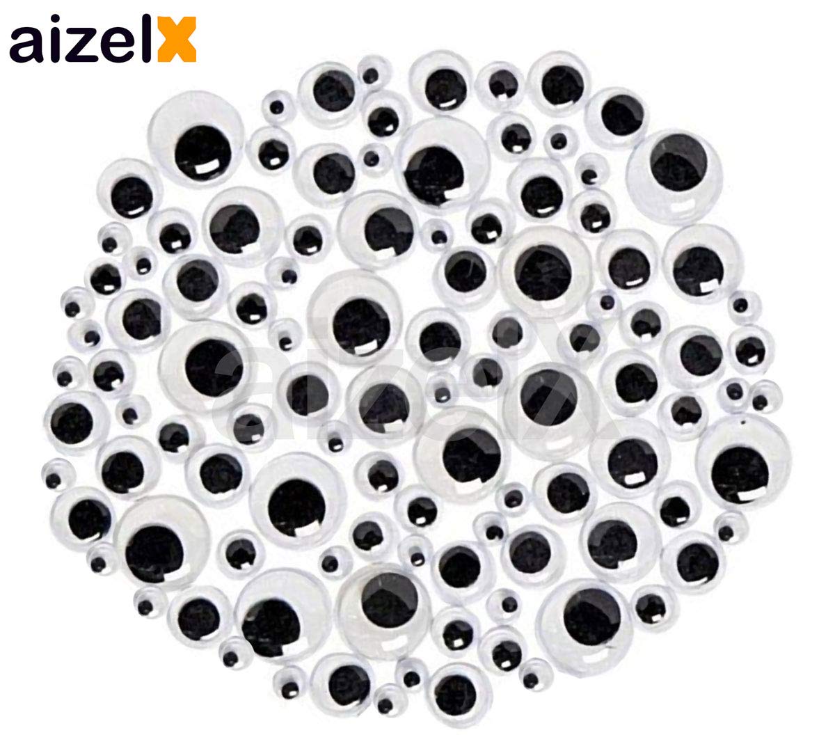 Aizelx (Pack of 100) Googly Eyes Box Wiggle Eyes Doll Eyes Art and
