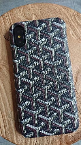 ALONSO iPhoneX (Fast US Deliver Guarantee Fulfilled by Amazon) Luxury Fashion Graphic Monogram Style PU Leather Case Cover for Apple iPhone X iPhone TEN iPhone 10 Only (Brown)