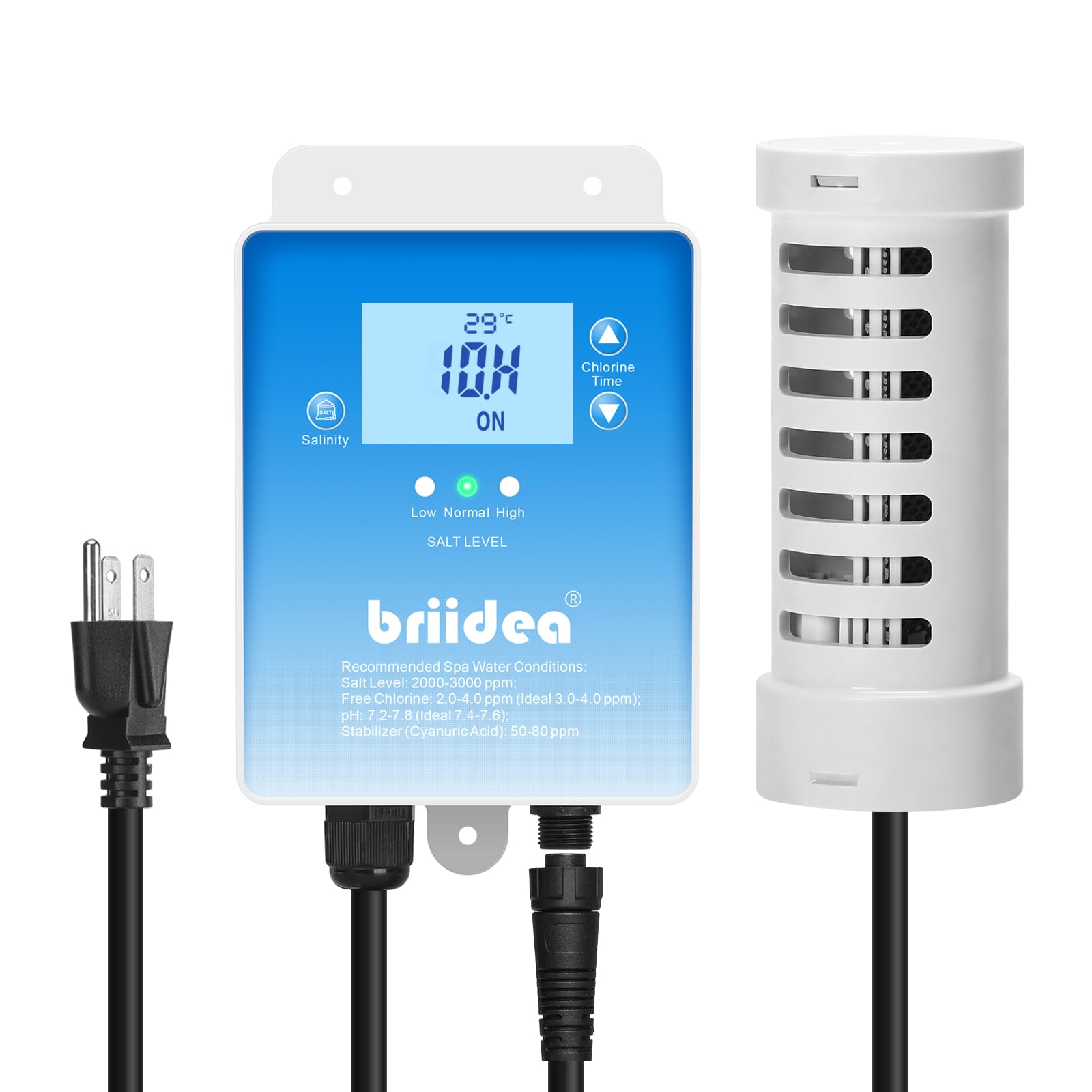 Photo 1 of Salt Chlorine Generator, Briidea Chlorine Generator with USA Titanium Salt Cell, Designed for Hot Tubs & Swim Spas, Up to 2000 Gallons, Chemical-Free