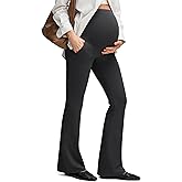 G4Free BareFeel Maternity Flare Leggings with Pockets Over The Belly Yoga Pregnancy Casual Dress Pants for Work