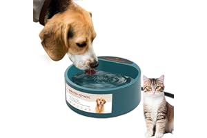 Namsan Heated Water Bowl for Cats Outdoor, 2.2L, Heated Pet Bowls for Chickens Rabbits Farm Animals, Heating Dog Bowl Ice Free in Winter, Thermal-Bowls Warm Water Bird Bath Dish, Green